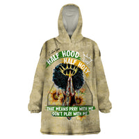 Personalized African Women Wearable Blanket Hoodie Half Hood Half Holy - Wonder Print Shop
