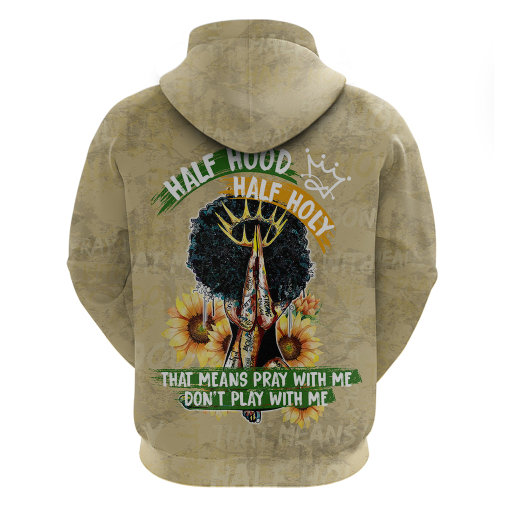 Personalized African Women Zip Hoodie Half Hood Half Holy - Wonder Print Shop