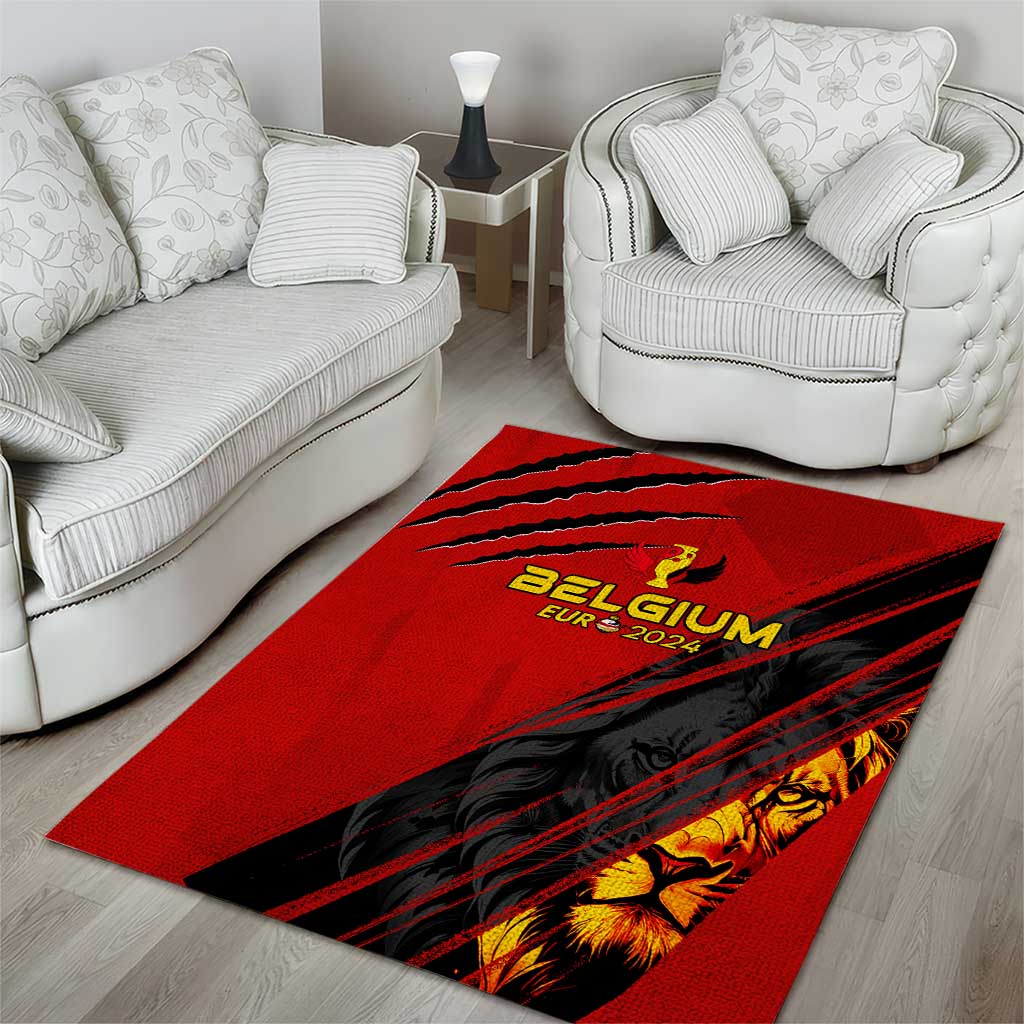 Belgium Football 2024 Area Rug Trophy Wing Style - Wonder Print Shop