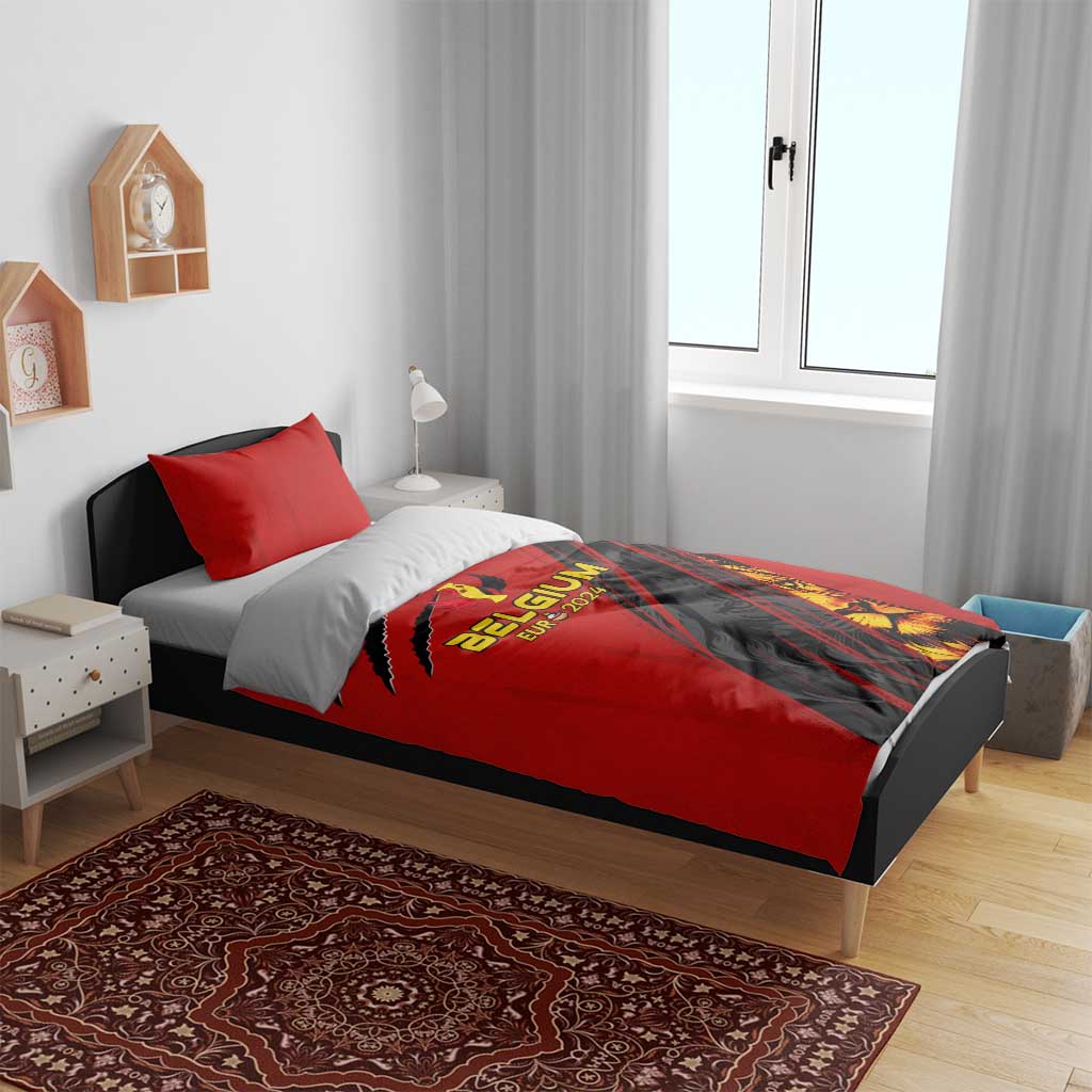 Belgium Football 2024 Bedding Set Trophy Wing Style - Wonder Print Shop
