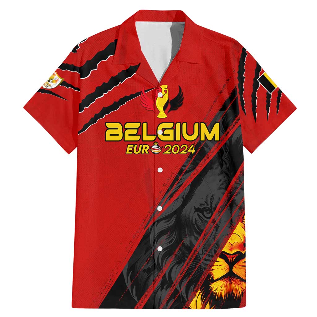 Personalized Belgium Football 2024 Family Matching Mermaid Dress and Hawaiian Shirt Trophy Wing Style - Wonder Print Shop