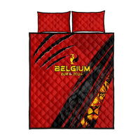 Belgium Football 2024 Quilt Bed Set Trophy Wing Style - Wonder Print Shop