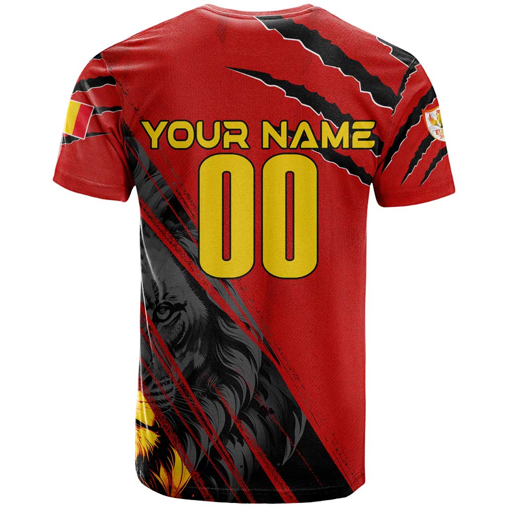 Personalized Belgium Football 2024 T Shirt Trophy Wing Style - Wonder Print Shop
