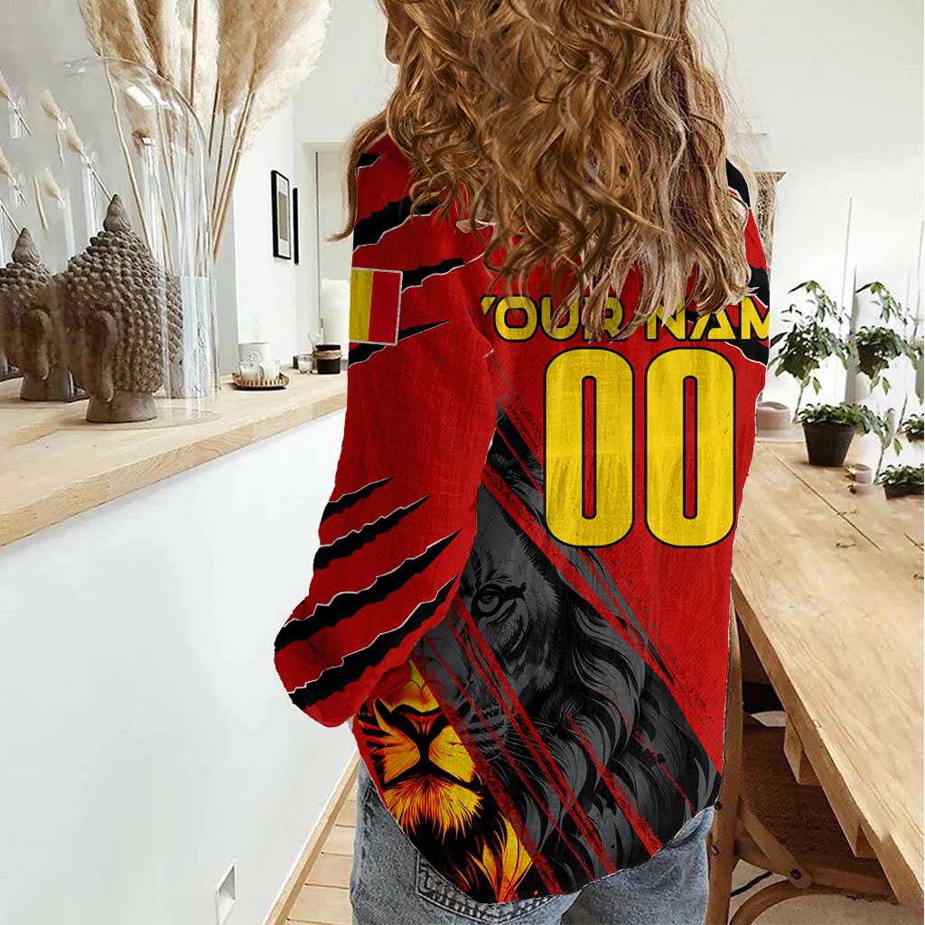 Personalized Belgium Football 2024 Women Casual Shirt Trophy Wing Style - Wonder Print Shop