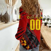 Personalized Belgium Football 2024 Women Casual Shirt Trophy Wing Style - Wonder Print Shop