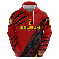 Personalized Belgium Football 2024 Zip Hoodie Trophy Wing Style - Wonder Print Shop