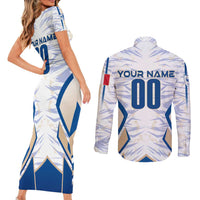 Personalized France Football 2024 Couples Matching Short Sleeve Bodycon Dress and Long Sleeve Button Shirt Trophy Wing Style - Wonder Print Shop