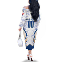 Personalized France Football 2024 Family Matching Off The Shoulder Long Sleeve Dress and Hawaiian Shirt Trophy Wing Style - Wonder Print Shop
