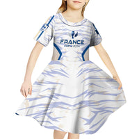 Personalized France Football 2024 Kid Short Sleeve Dress Trophy Wing Style - Wonder Print Shop