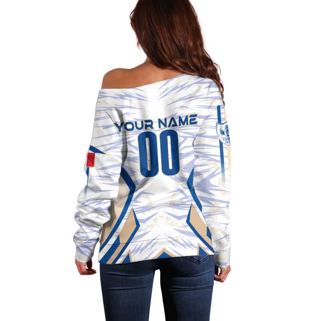 Personalized France Football 2024 Off Shoulder Sweater Trophy Wing Style - Wonder Print Shop