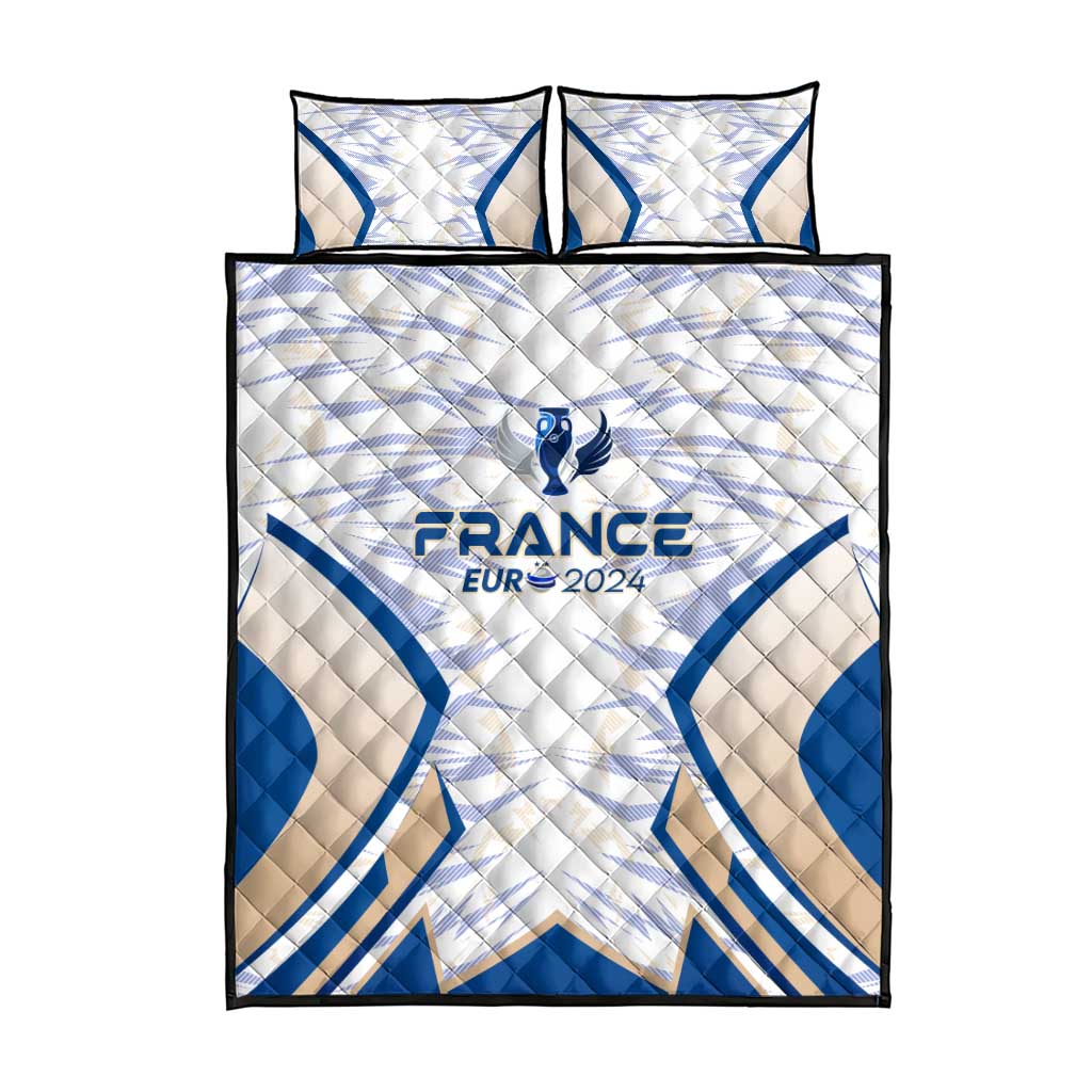 France Football 2024 Quilt Bed Set Trophy Wing Style - Wonder Print Shop