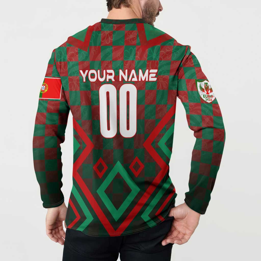 Personalized Portugal Football 2024 Button Sweatshirt Trophy Wing Style - Wonder Print Shop