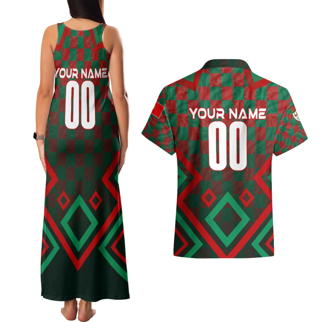 Personalized Portugal Football 2024 Couples Matching Tank Maxi Dress and Hawaiian Shirt Trophy Wing Style - Wonder Print Shop
