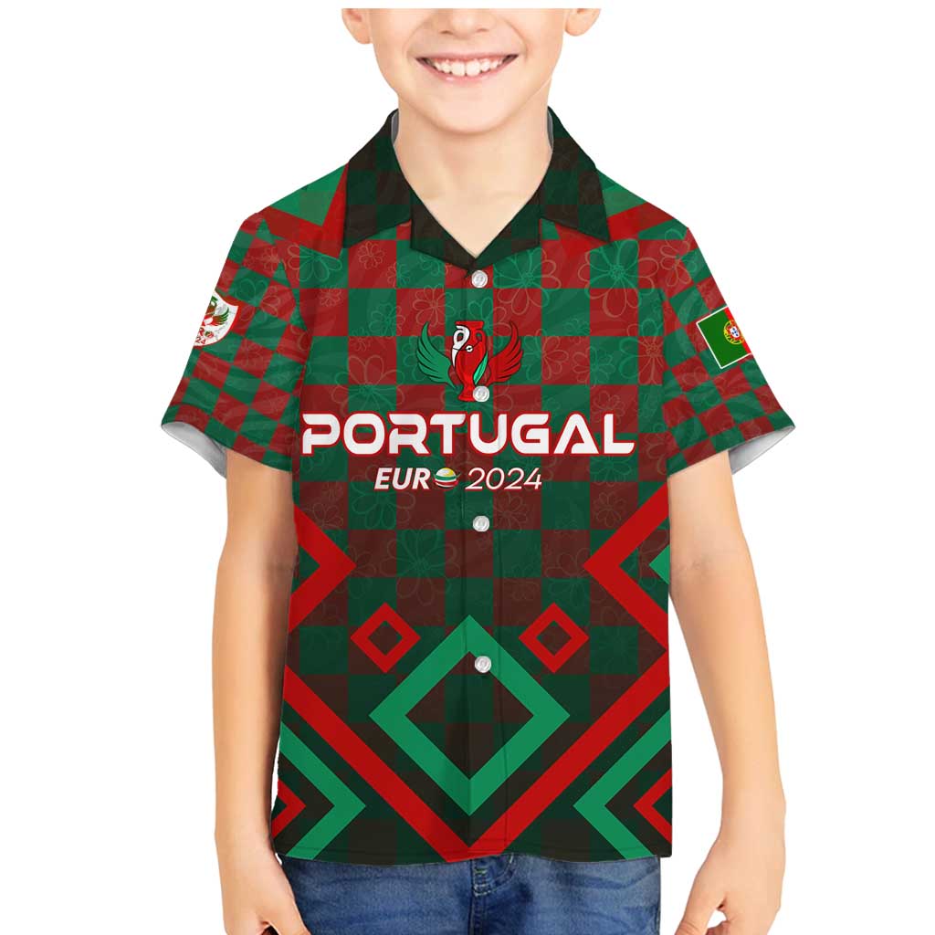 Personalized Portugal Football 2024 Family Matching Mermaid Dress and Hawaiian Shirt Trophy Wing Style - Wonder Print Shop