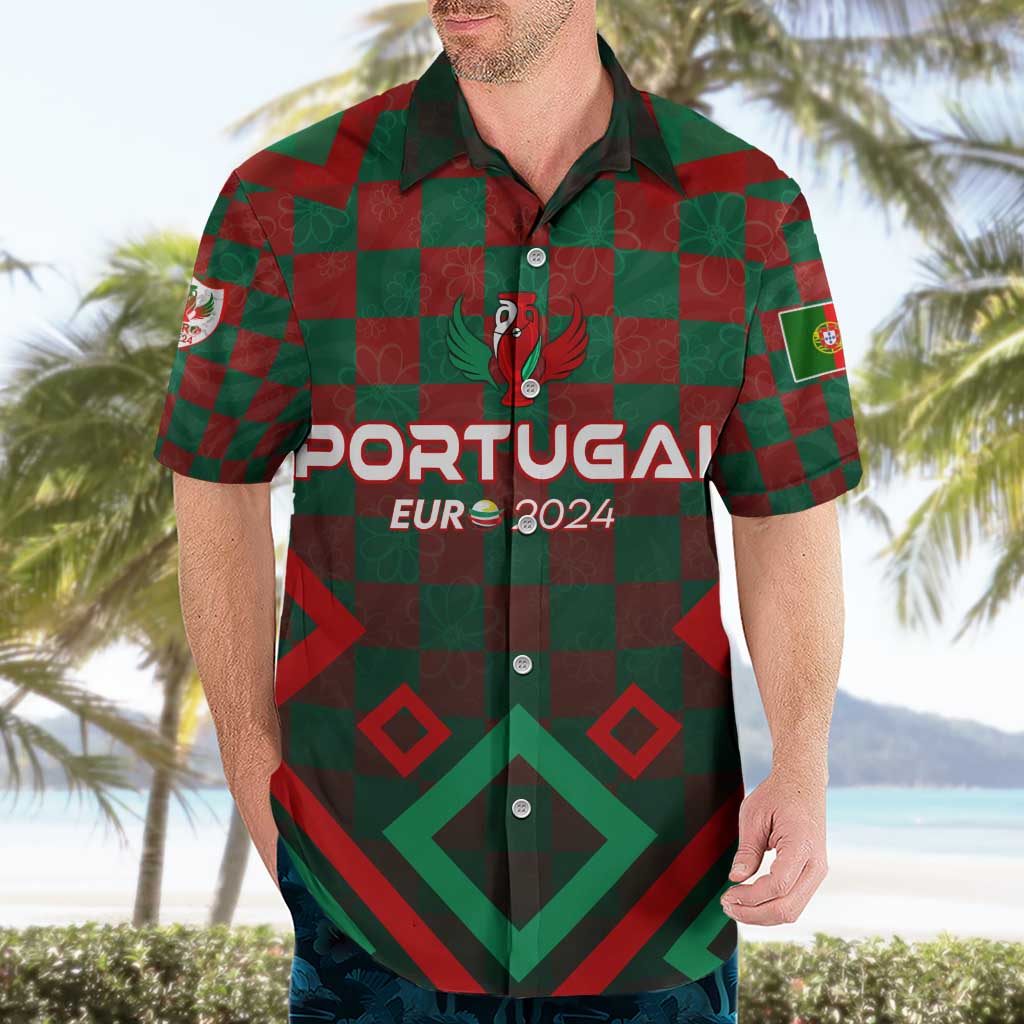Personalized Portugal Football 2024 Hawaiian Shirt Trophy Wing Style - Wonder Print Shop