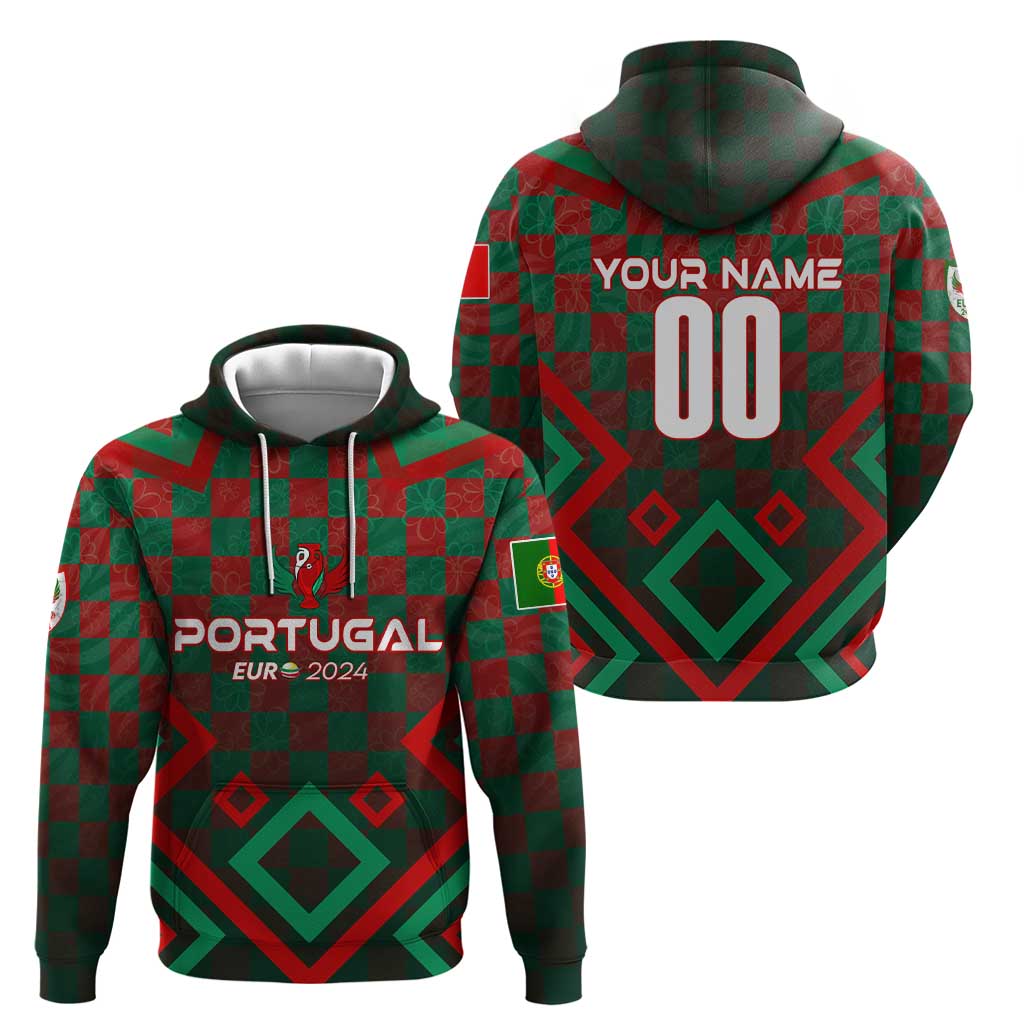 Personalized Portugal Football 2024 Hoodie Trophy Wing Style - Wonder Print Shop