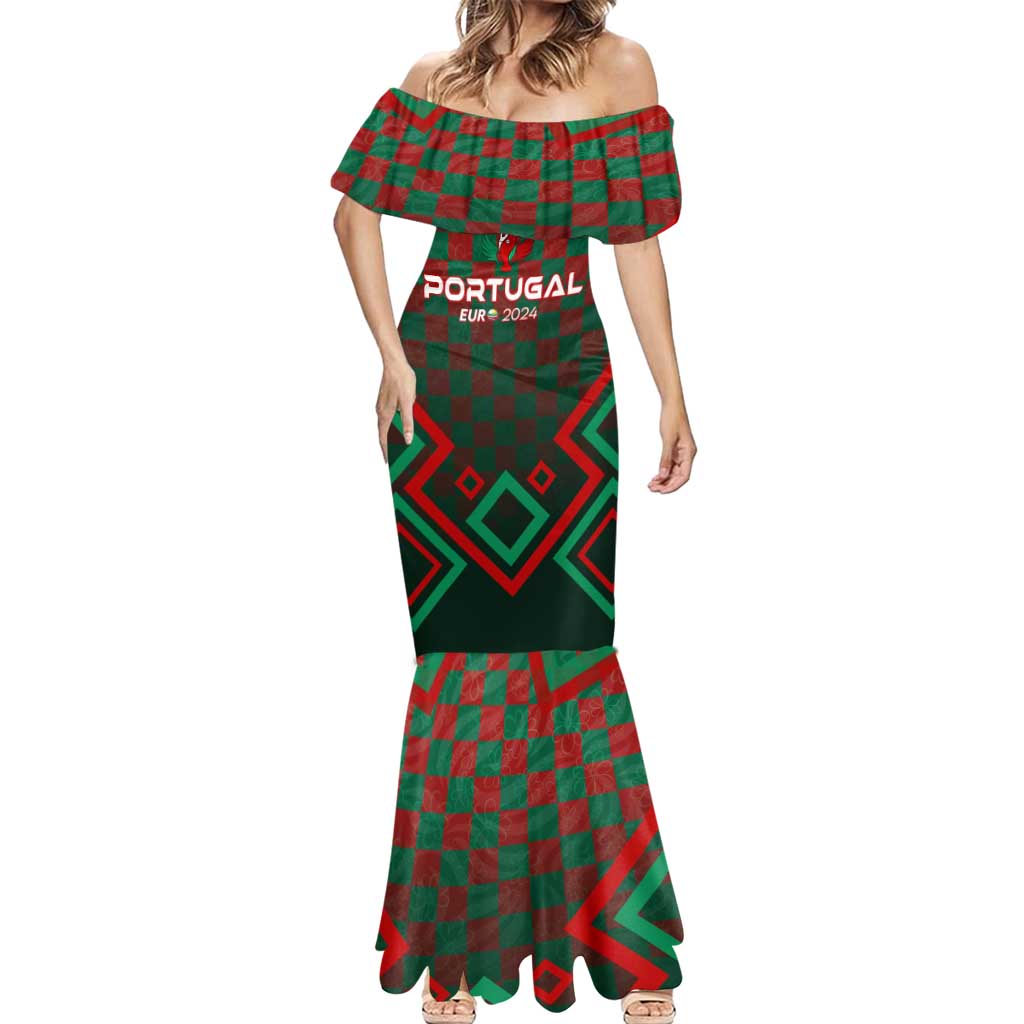 Personalized Portugal Football 2024 Mermaid Dress Trophy Wing Style - Wonder Print Shop