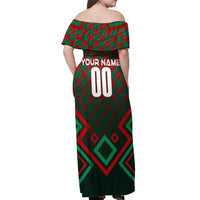 Personalized Portugal Football 2024 Off Shoulder Maxi Dress Trophy Wing Style - Wonder Print Shop