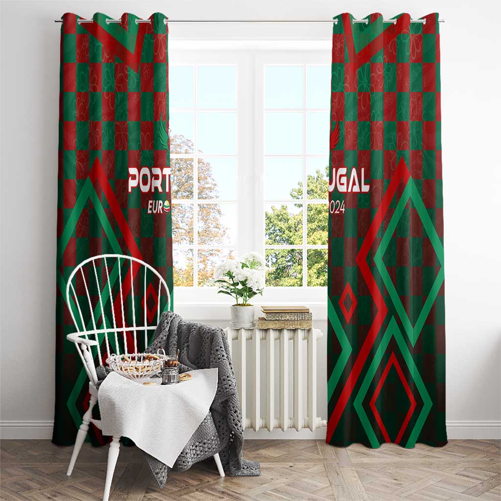 Portugal Football 2024 Window Curtain Trophy Wing Style - Wonder Print Shop