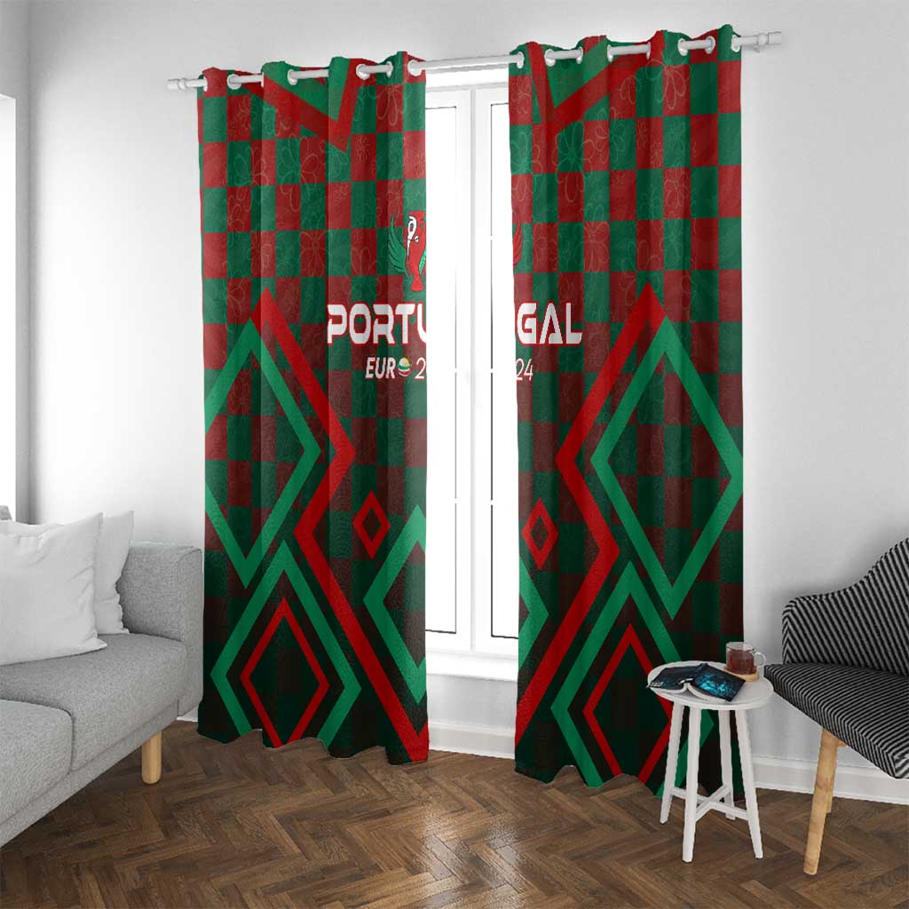 Portugal Football 2024 Window Curtain Trophy Wing Style - Wonder Print Shop