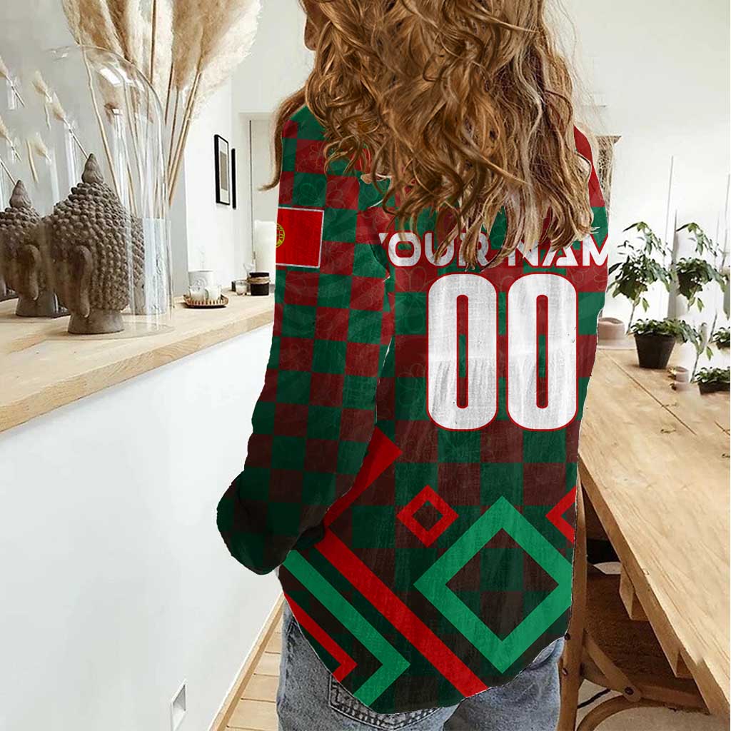 Personalized Portugal Football 2024 Women Casual Shirt Trophy Wing Style - Wonder Print Shop