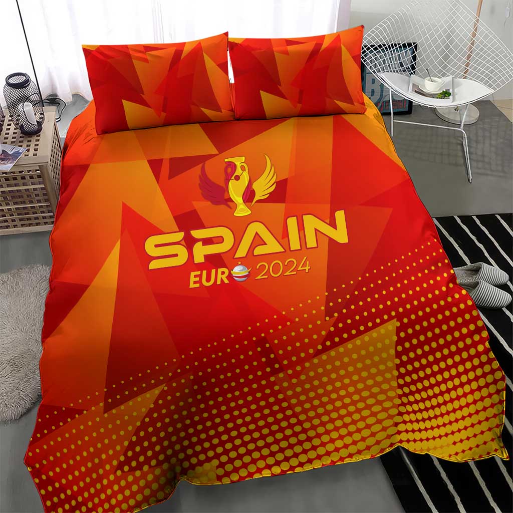 Spain Football 2024 Bedding Set Trophy Wing Style - Wonder Print Shop