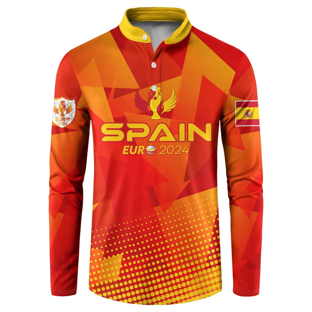 Personalized Spain Football 2024 Button Sweatshirt Trophy Wing Style - Wonder Print Shop