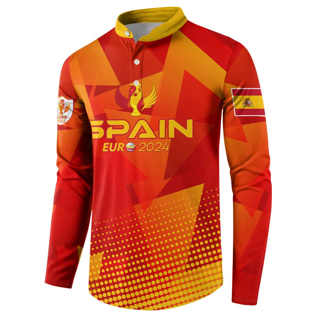 Personalized Spain Football 2024 Button Sweatshirt Trophy Wing Style - Wonder Print Shop