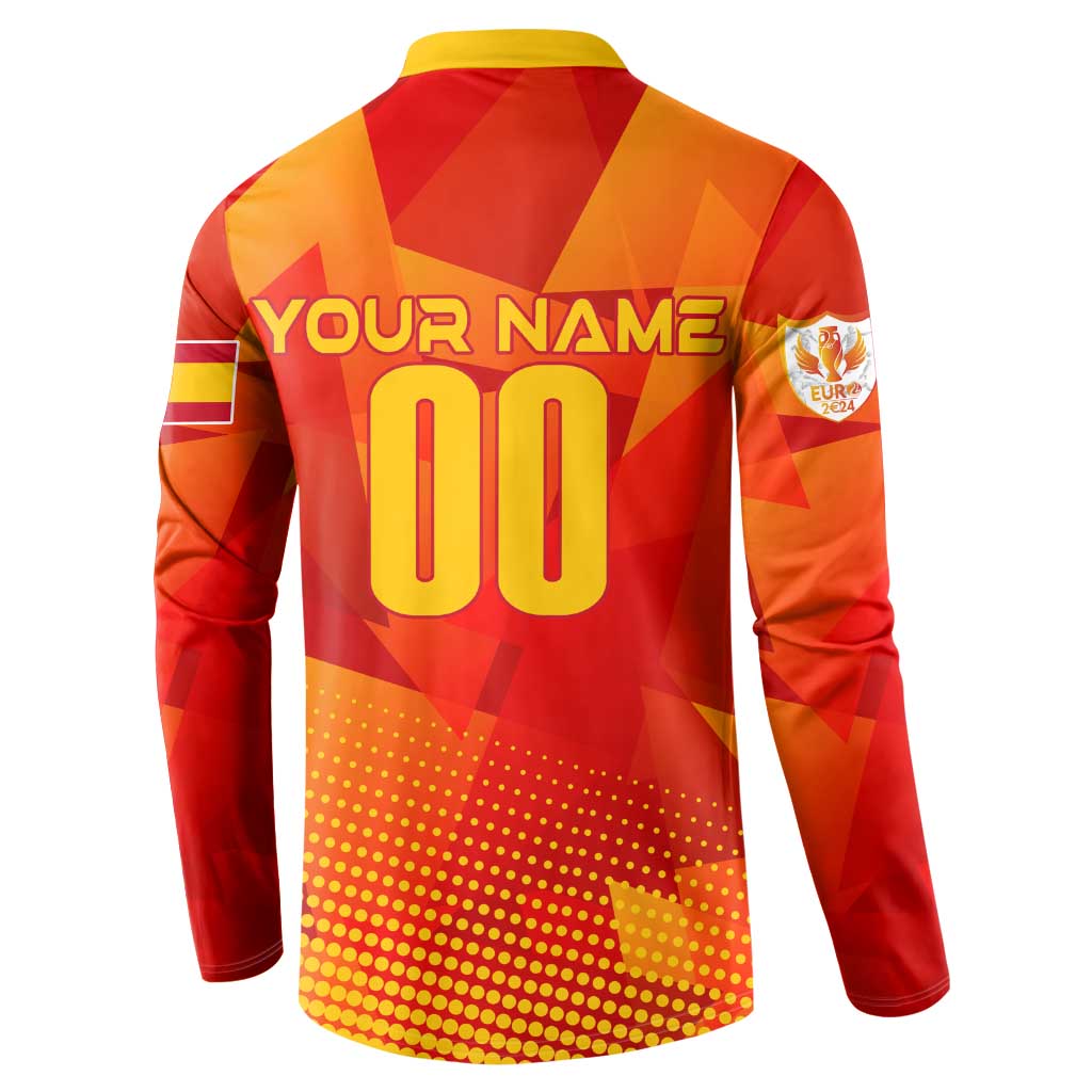 Personalized Spain Football 2024 Button Sweatshirt Trophy Wing Style - Wonder Print Shop