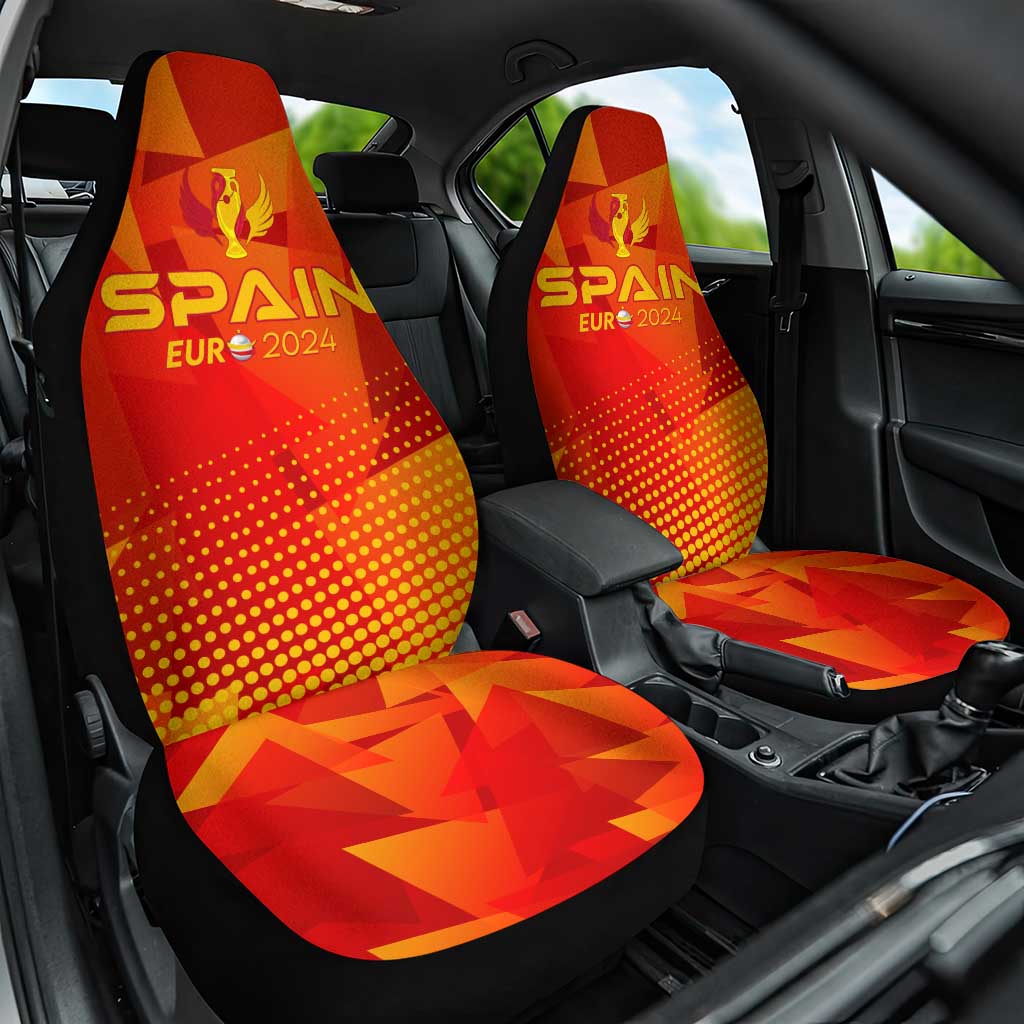 Spain Football 2024 Car Seat Cover Trophy Wing Style - Wonder Print Shop