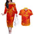 Personalized Spain Football 2024 Couples Matching Off The Shoulder Long Sleeve Dress and Hawaiian Shirt Trophy Wing Style - Wonder Print Shop