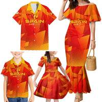 Personalized Spain Football 2024 Family Matching Mermaid Dress and Hawaiian Shirt Trophy Wing Style - Wonder Print Shop