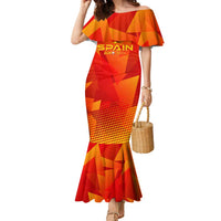 Personalized Spain Football 2024 Family Matching Mermaid Dress and Hawaiian Shirt Trophy Wing Style - Wonder Print Shop