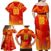 Personalized Spain Football 2024 Family Matching Off Shoulder Maxi Dress and Hawaiian Shirt Trophy Wing Style - Wonder Print Shop