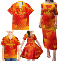 Personalized Spain Football 2024 Family Matching Puletasi and Hawaiian Shirt Trophy Wing Style - Wonder Print Shop