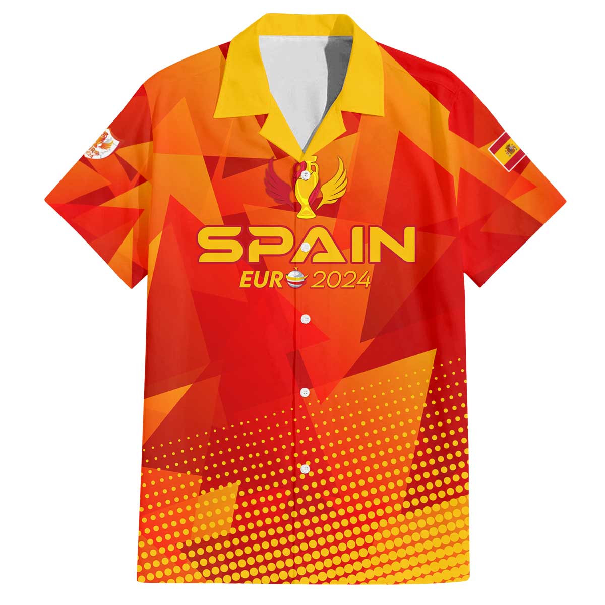 Personalized Spain Football 2024 Family Matching Puletasi and Hawaiian Shirt Trophy Wing Style - Wonder Print Shop