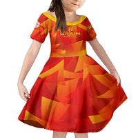 Personalized Spain Football 2024 Family Matching Short Sleeve Bodycon Dress and Hawaiian Shirt Trophy Wing Style - Wonder Print Shop