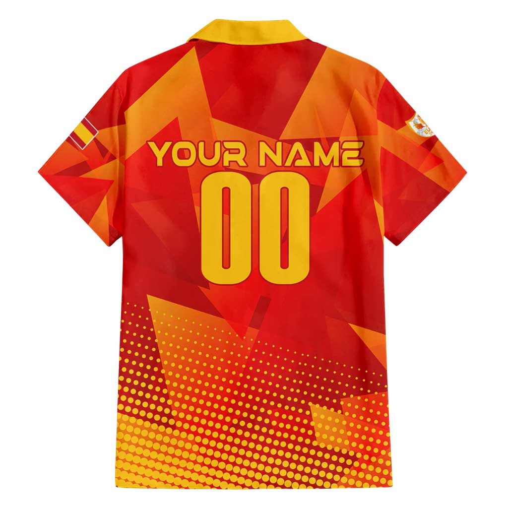 Personalized Spain Football 2024 Family Matching Short Sleeve Bodycon Dress and Hawaiian Shirt Trophy Wing Style - Wonder Print Shop