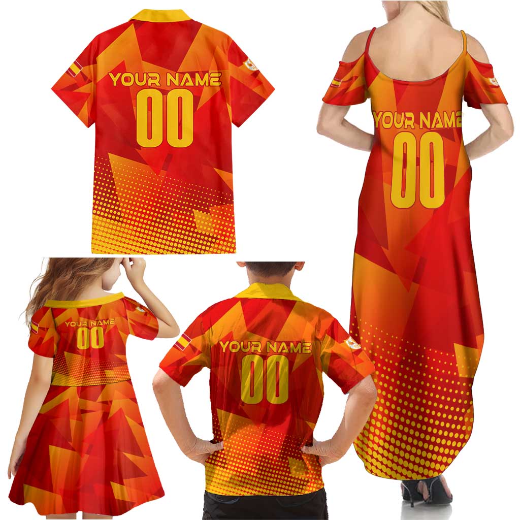Personalized Spain Football 2024 Family Matching Summer Maxi Dress and Hawaiian Shirt Trophy Wing Style - Wonder Print Shop