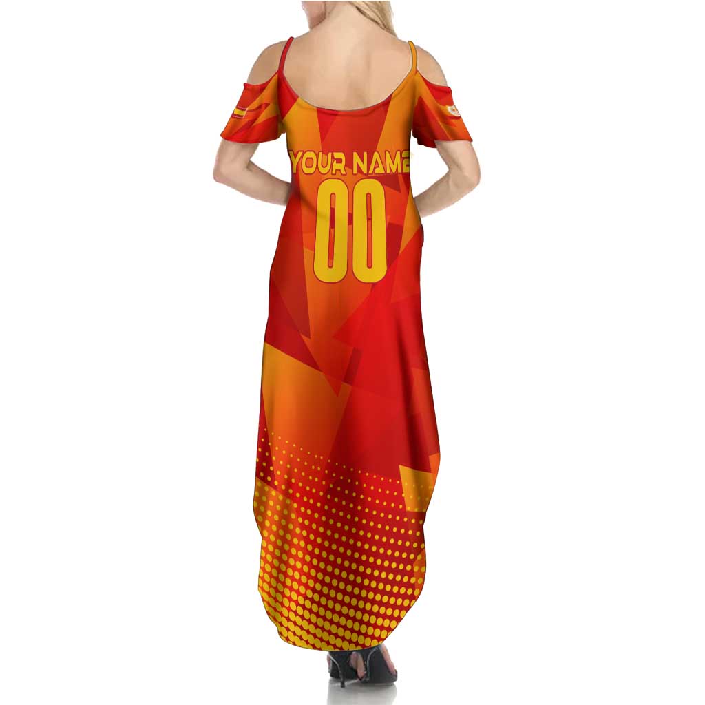 Personalized Spain Football 2024 Family Matching Summer Maxi Dress and Hawaiian Shirt Trophy Wing Style - Wonder Print Shop