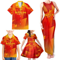 Personalized Spain Football 2024 Family Matching Tank Maxi Dress and Hawaiian Shirt Trophy Wing Style - Wonder Print Shop