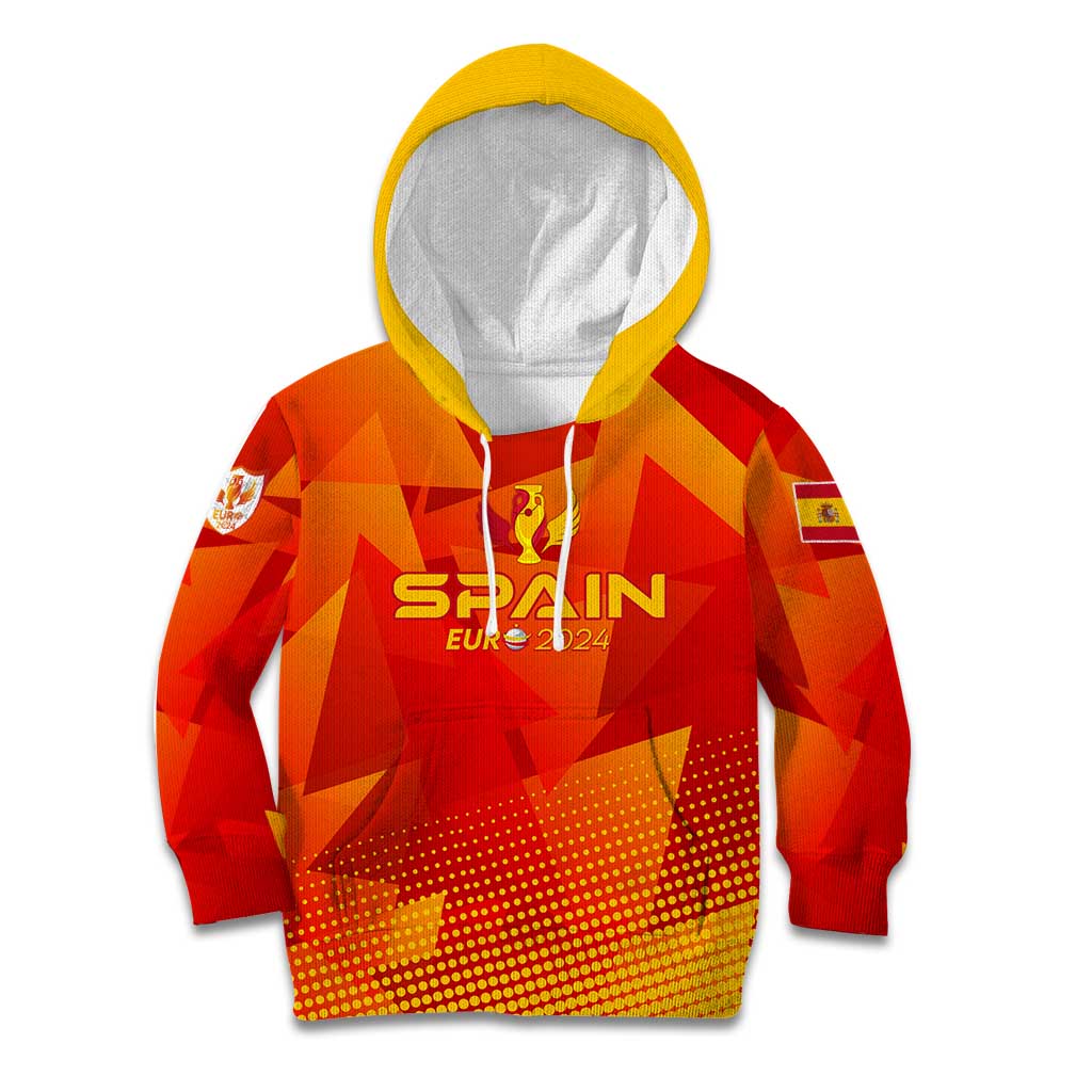 Personalized Spain Football 2024 Kid Hoodie Trophy Wing Style - Wonder Print Shop