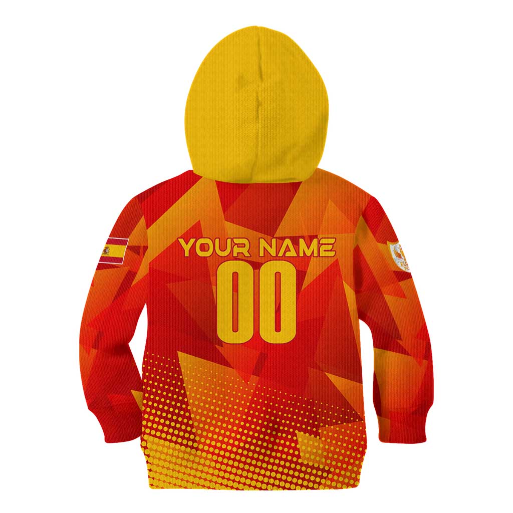 Personalized Spain Football 2024 Kid Hoodie Trophy Wing Style - Wonder Print Shop