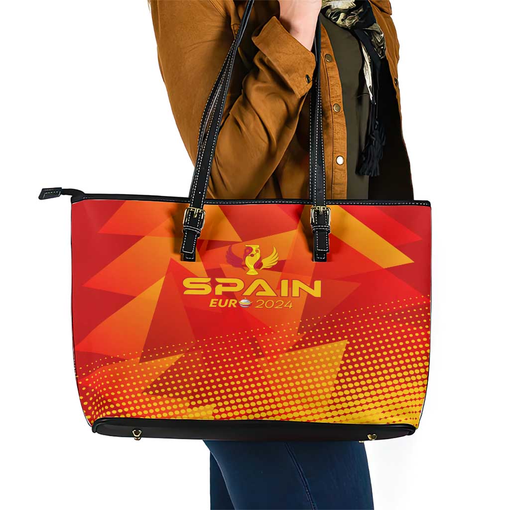Spain Football 2024 Leather Tote Bag Trophy Wing Style - Wonder Print Shop