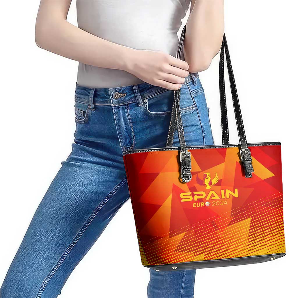Spain Football 2024 Leather Tote Bag Trophy Wing Style - Wonder Print Shop