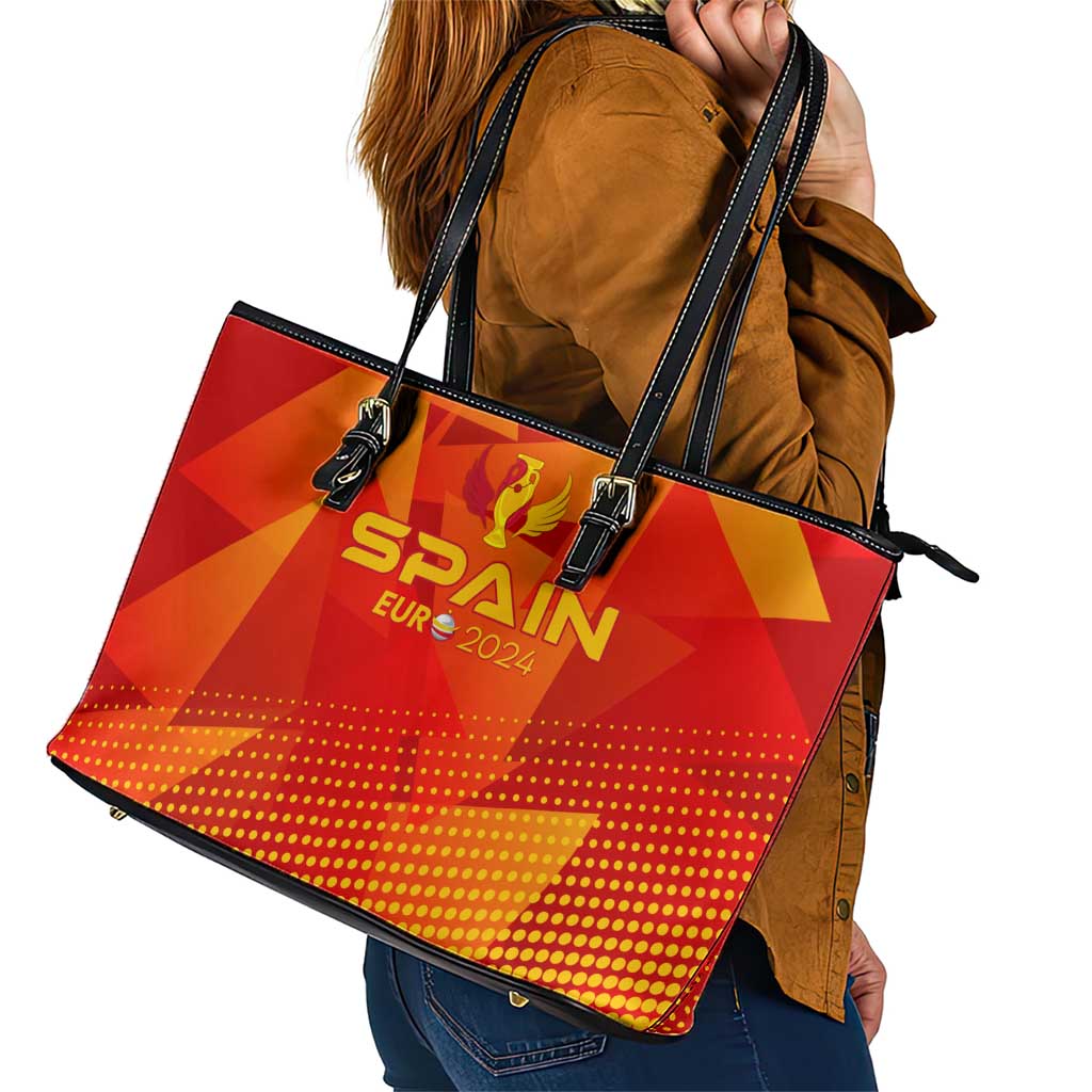 Spain Football 2024 Leather Tote Bag Trophy Wing Style - Wonder Print Shop