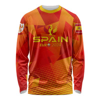 Personalized Spain Football 2024 Long Sleeve Shirt Trophy Wing Style - Wonder Print Shop