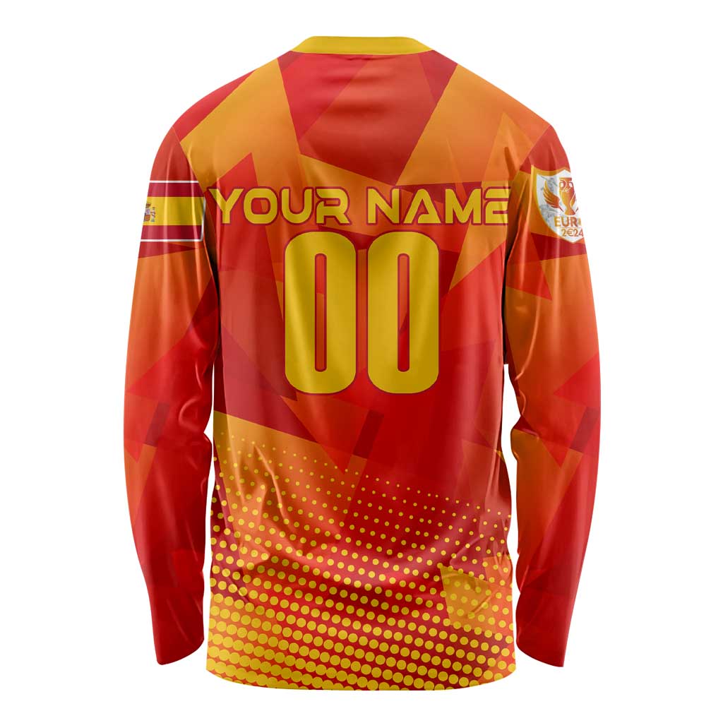 Personalized Spain Football 2024 Long Sleeve Shirt Trophy Wing Style - Wonder Print Shop