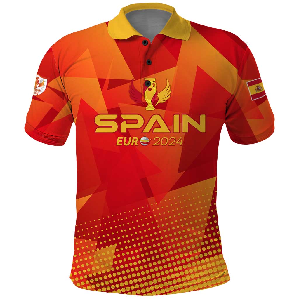 Personalized Spain Football 2024 Polo Shirt Trophy Wing Style - Wonder Print Shop