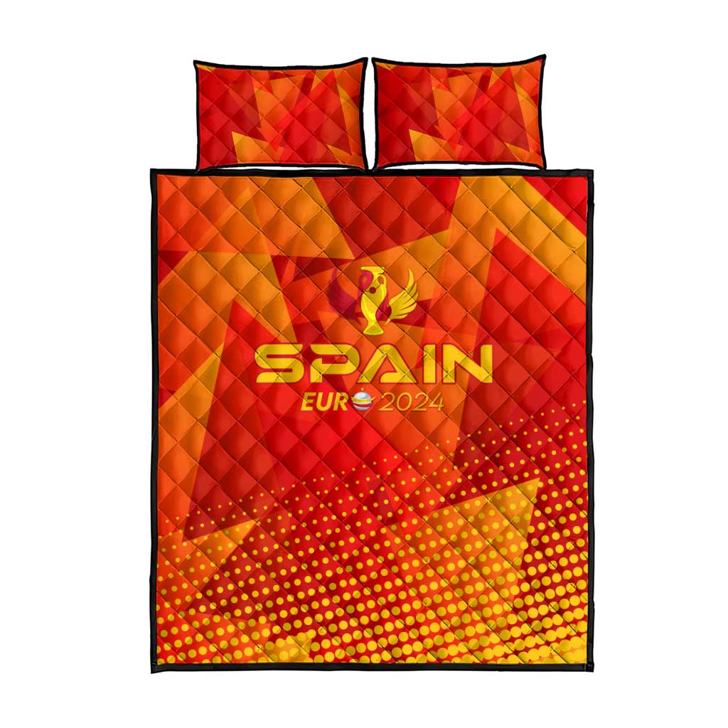 Spain Football 2024 Quilt Bed Set Trophy Wing Style - Wonder Print Shop